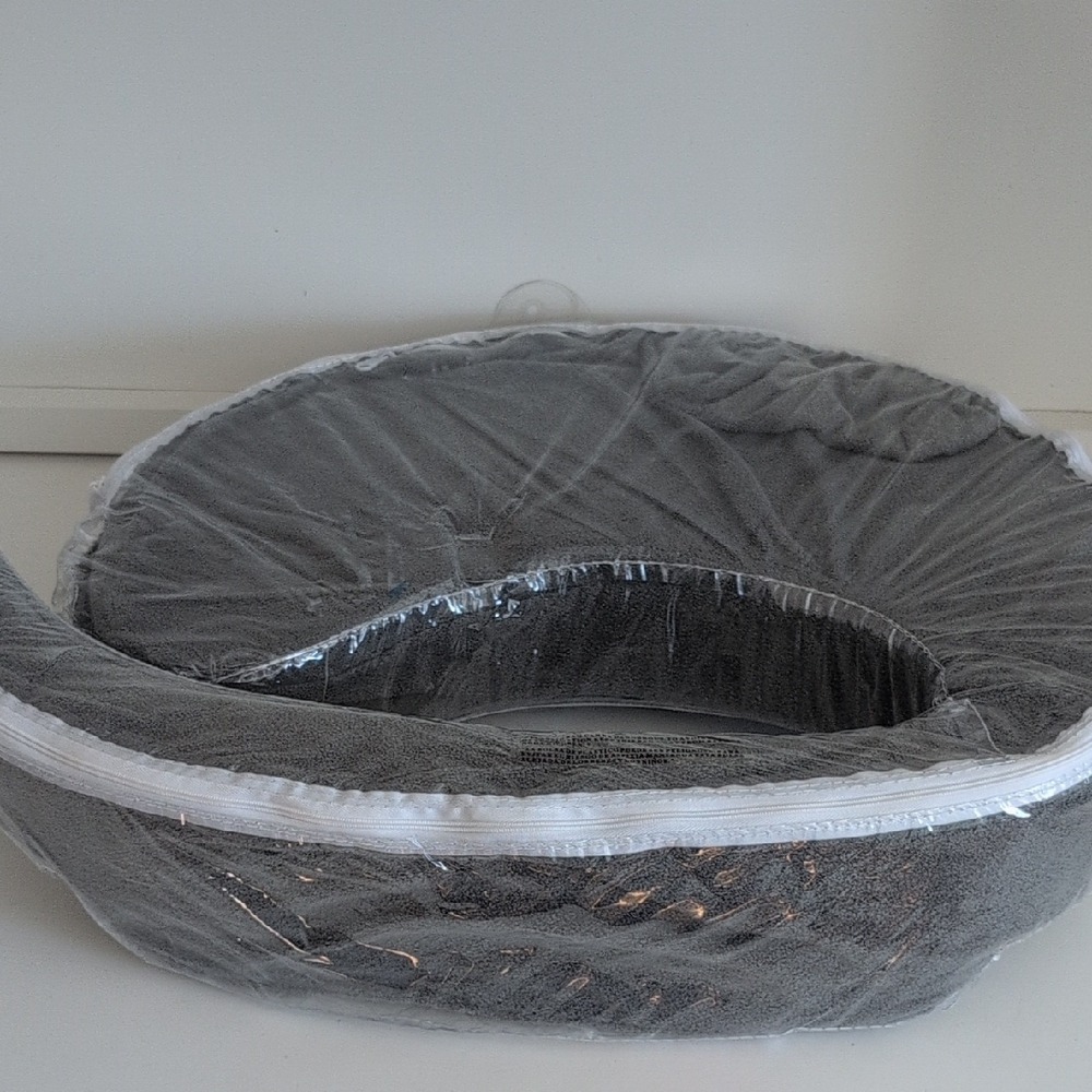 My Brest Friend Deluxe Nursing Pillow in Gray with Pocket, Adjustable Strap - Picture 6 of 16